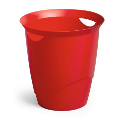 Papírkosár 16l, Durable Trend, áttetsző piros