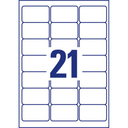 Etikett címke, 63,5 x38,1mm,víztiszta, 21 címke/ív, 25 ív/doboz, Avery átlátszó