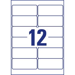 Etikett címke, 99,1 x42,3mm, időjárásálló poliészter, 12 címke/ív, 20 ív/doboz, Avery fehér