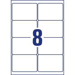 Etikett címke, 99,1 x67,7mm, ultra ellenálló 8 címke/ív, 10 ív/doboz, Avery fehér