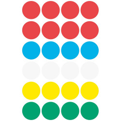 Etikett címke, o18mm, jelölésre, 5 klf. szín 24 címke/ív, 4 ív/doboz, Avery vegyes