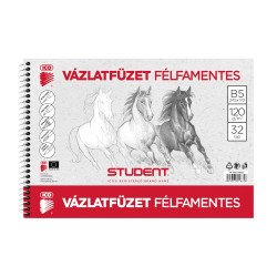 Vázlatfüzet B5 120g. félfamentes Student Író- irodaszer, papíráru Ico