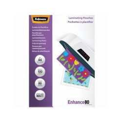 Lamináló fólia, A4, 80 mikron, matt, 100 db/doboz, Fellowes®