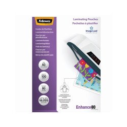 Lamináló fólia, A5, 80 mikron, fényes, 100 db/doboz, Fellowes®