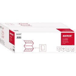 Kéztörlő 2 rétegű Z hajtogatású 160 lap/csomag 25 csomag/karton Classic None Stop M2 Katrin_34528 fehérített