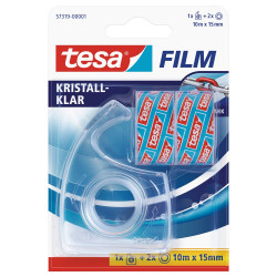 Ragasztószalag 15mmx10m irodai 2 db víztiszta szalag+adagoló 57319 Crystal Clear Tesa Javítás, ragasztás, csomagolás Tesa
