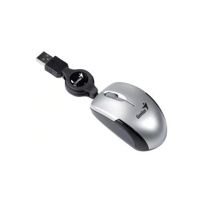 Egér optikai vezetékes Micro Traveler USB 1200dpi Genius ezüst Egér optikai vezetékes Micro Traveler USB 1200dpi Genius ezüst