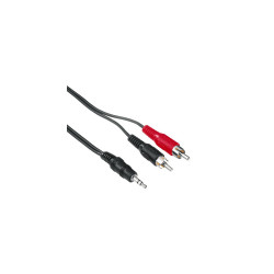 3,5JACK STEREO-2RCA ÖSSZEKÖTŐ 2M Kábel, elosztó Hama