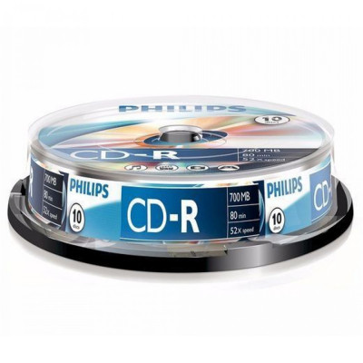 CD-R 700MB 52X cake box 10 db/doboz, Philips CD-R 700MB 52X cake box 10 db/doboz, Philips