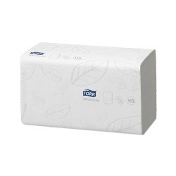 Kéztörlő 2 rétegű hajtogatott 250 lap/csomag 15 csomag/karton Advanced Flushable Singlefold Tork_290190 fehér