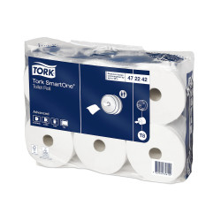 Toalettpapír 2 rétegű közületi laponkénti adagolású 1150 lap/207m/tekercs6 tekercs/csomag Smart One®Tork_472242 fehér T8 Higéniai papír Tork