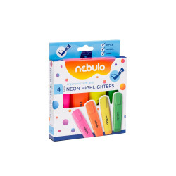 Szövegkiemelő készlet, Nebulo, 4 klf. neon szín Író- irodaszer, papíráru Nebulo