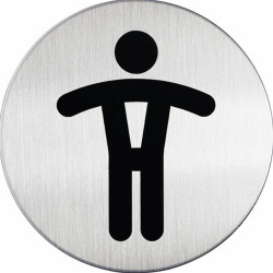 Piktogram, információs tábla, átmérő 83mm, Férfi WC Durable ezüst Irodatechnika, kellékei Durable