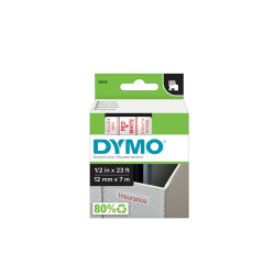 Feliratozógép szalag Dymo Letratag Dymo D1 S0720550/45015 12mmx7m, ORIGINAL, piros/fehér Feliratozógép szalag Dymo