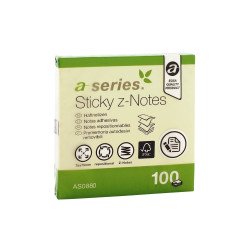Jegyzettömb öntapadó, 75x75mm, 100lap, `Z` A-Series, sárga Író- irodaszer, papíráru A-series