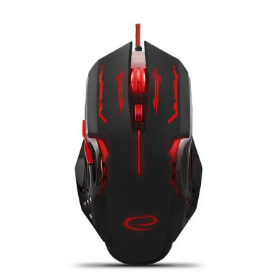 Egér, vezetékes optikai MX403 Apache 6D USB Gamer Esperanza piros