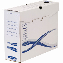 Archiváló doboz A4+, 100mm, Fellowes® Bankers Box Basic, 10 db/csomag, kék-fehér Archiválás Fellowes