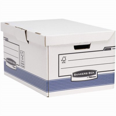 Archiváló konténer csapófedéllel, karton, 310 x 390 x 560 mm., Bankers Box System by Fellowes® 2 db/csomag, kék/fehér