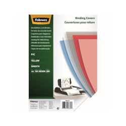 Előlap, A4, 200 mikron, 100 db/csomag, Fellowes® áttetsző sárga Irodatechnika, kellékei Fellowes
