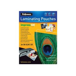 Lamináló fólia, A5, 100 mikron, fényes, 100 db/doboz, Irodatechnika, kellékei Fellowes