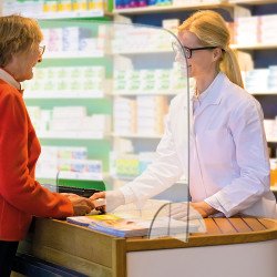 Védőfal asztali 67x84,5cm, álló, átlátszó Franken