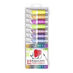 Tempera színes 12x12ml, Süni Ico 12 neon színek Író- irodaszer, papíráru Ico