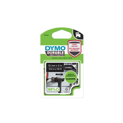 Feliratozógép szalag tartós Dymo D1 1978365 12mmx3m ORIGINAL fehér/fekete