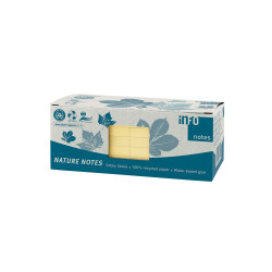 Jegyzettömb öntapadó, 75x75mm, 12x100lap, újrahasznosított 5654-11 Info Notes, sárga Író- irodaszer, papíráru Info Notes