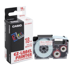 Feliratozógép szalag XR-18WER1 18mmx8m Casio piros/fehér Feliratozógép szalag Casio