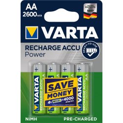 Elem tölthető akku AA ceruza 2600 mAH Power 4 db/csomag, Varta Elem, akkumulátor, töltő Varta