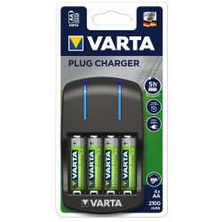 Elemtöltő, akku Plug töltő + 4 db AA 2100 mAH Varta