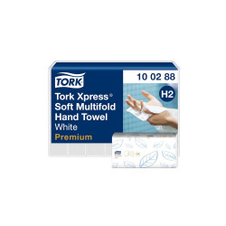 Kéztörlő 2 rétegű hajtogatott 110 lap/csomag 21,2 x 34 cm csomag/karton Premium Soft Xpress® H2 Tork_100288 fehér
