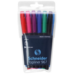 Rostirón, tűfilc készlet, 0,4mm, Schneider TopLiner 967, 6 klf. szín Író- irodaszer, papíráru Schneider