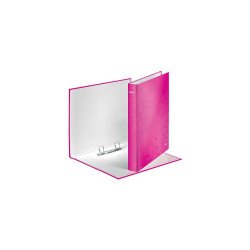 Gyűrűskönyv A4, Maxi 4cm, 2 gyűrű, D alakú, karton Leitz Wow rózsaszín Gyűrűskönyv Leitz