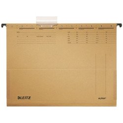 Függőmappa A4, karton oldalt zárt, oldalvédelemmel Leitz Alpha natúr Függőmappa Leitz