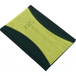 Határidőnapló Prémium A B/5, heti krémszínű lapokkal zöld Realsystem 2026. Határidőnapló Realsystem