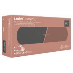 Gumikesztyű latex púdermentes, hosszú szárú S jobb/bal 2x50 db Santex fehér Gumikesztyű Mercator