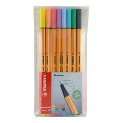 Rostirón, tűfilc készlet, 0,4mm, STABILO Point 88, 8 klf. pasztell szín Író- irodaszer, papíráru Stabilo