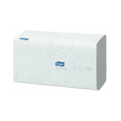 Kéztörlő 2 rétegű hajtogatott 180 lap, advanced, Tork H2, 21 db/karton, fehér