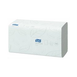 Kéztörlő 2 rétegű hajtogatott 180 lap, advanced, Tork H2, 21 db/karton, fehér Higéniai papír Tork
