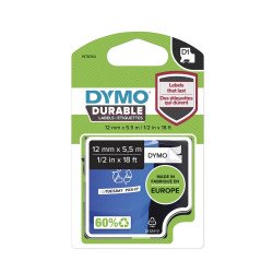 Feliratozógép szalag tartós Dymo D1 1978364 12mmx5,5m ORIGINAL fekete/fehér Feliratozógép szalag Dymo