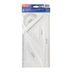 Vonalzókészlet, 4 db-os, 30 cm-es vonalzóval, Nebulo Író- irodaszer, papíráru Nebulo