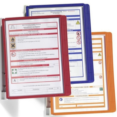 Bemutatótábla tartó, fali, 5 db táblával, Durable Vario® Wall 5, sötétkék Bemutatótábla tartó, fali, 5 db táblával, Durable Vario® Wall 5, sötétkék