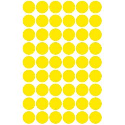 Etikett címke, o12mm, jelölésre, 54 címke/ív, 5 ív/doboz, Avery sárga