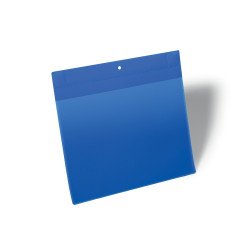 Mágneses dokumentum tároló zseb A4, fekvő, 10 db/csomag, Durable Neodym kék Bemutatótábla, mágneses info keret Durable