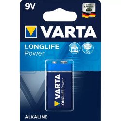Elem 9V 6LR61 Longlife Power 1 db/csomag, Varta Elem, akkumulátor, töltő Varta