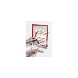 Infókeret A4, XXL csomag, 10 db/doboz, Durable Duraframe® piros Bemutatótábla, mágneses info keret Durable