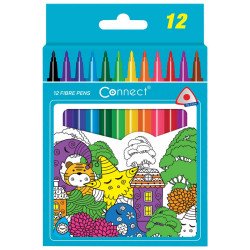 Rostirón, filctoll készlet, Connect háromszög testű, 12 klf. Szín Filctoll Connect