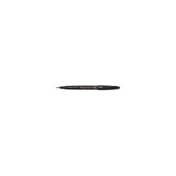 Ecsettoll, kalligrafikus hajlékony hegyű, Pentel SES15C-A fekete Dekormarker Pentel