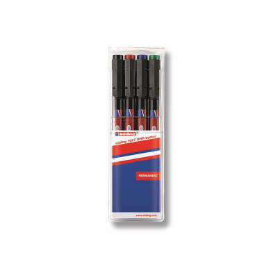 Alkoholos marker készlet 0,6mm, 141F OHP Edding 4 klf. szín